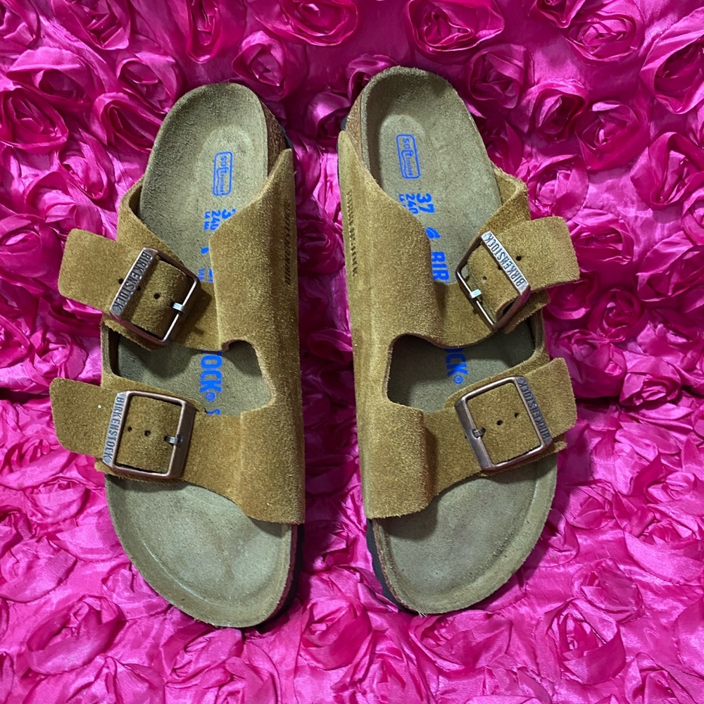 Birkenstock Tan Suede Sandals - Picture 2 of 7